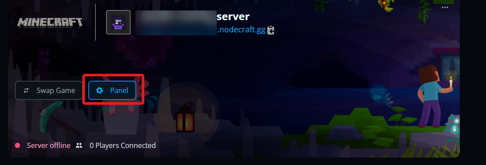 Minecraft server interface showing a