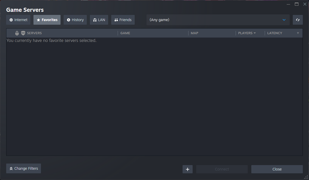 Shows Steam's Game Server browser
