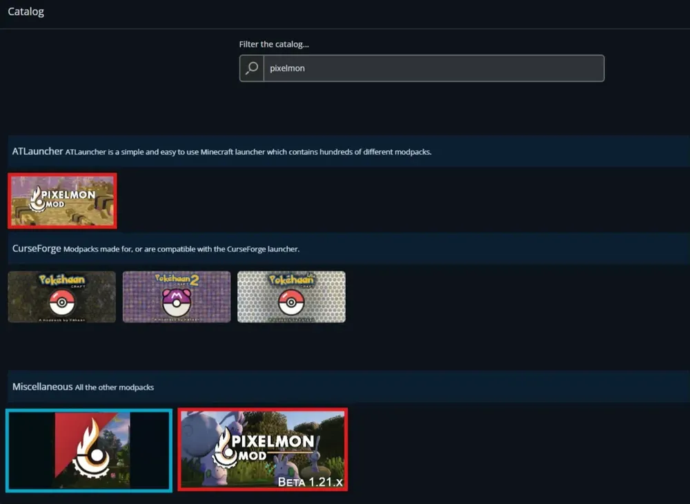 Screenshot of a software interface displaying a search for 