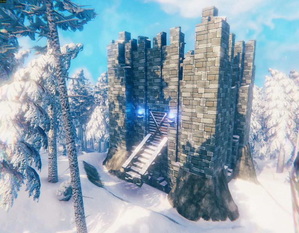 A Gates of Mörkhalla fortress located in the Deep North biome in Valheim.