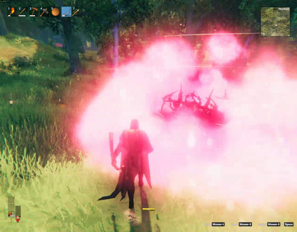 Eikthyr disappearing after being defeated in Valheim.