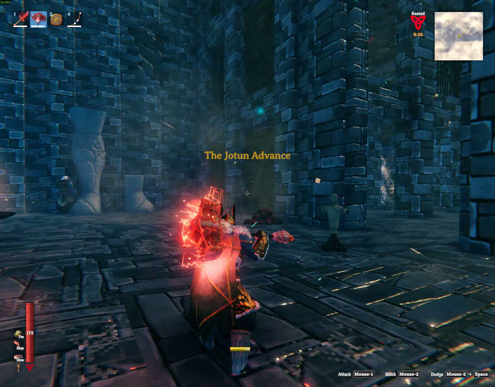 The Jotun Advance message appearing after the Malicious Ice is destroyed in Mörkhalla.