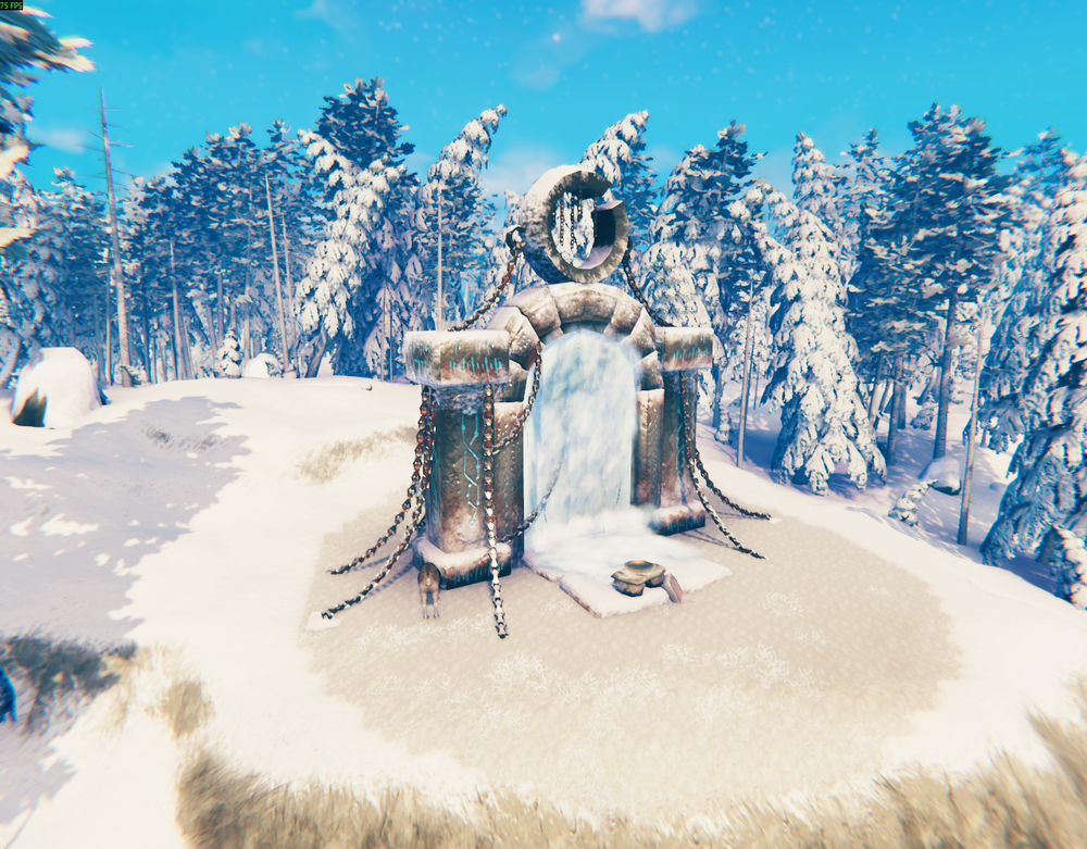 The Aesir Passage in the Deep North where Kall Fimbulbringer is imprisoned in Valheim.