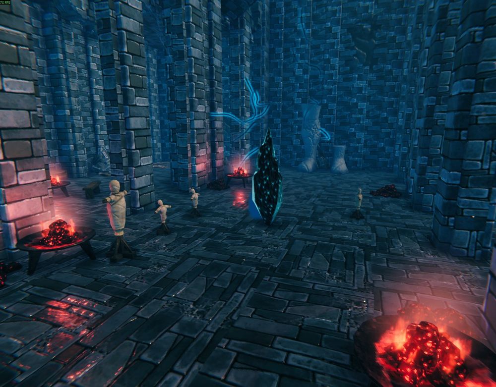 Malicious Ice located in the lower chamber of the Gates of Mörkhalla in Valheim.