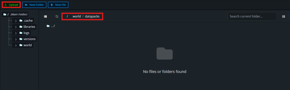 where you upload the datapacks