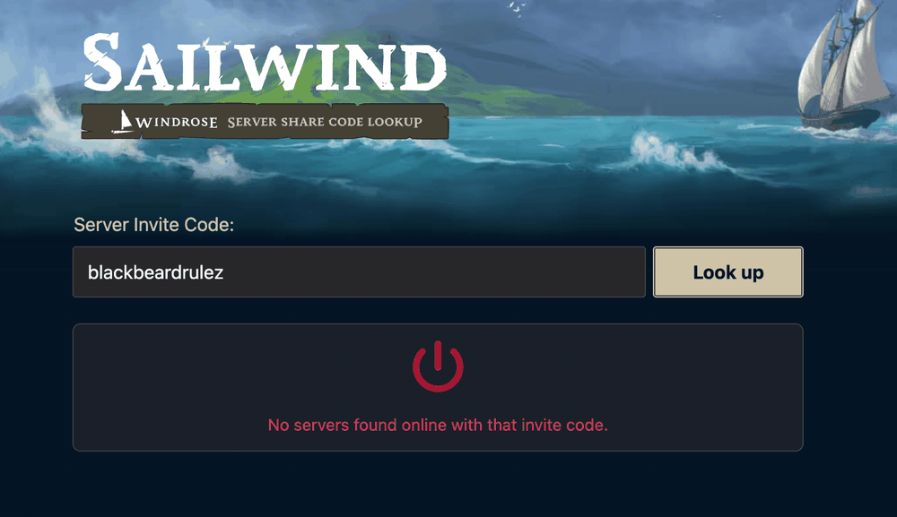 Server Invite Code: blackbeardrulez has No servers found online with that invite code.