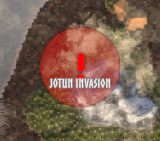 The Jotun Invasion marked by a red flashing area on the Valheim world map.