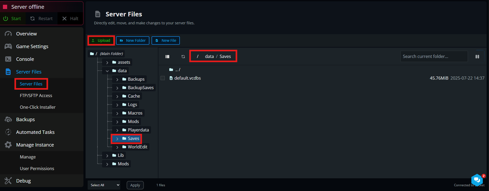 locations to upload saves for vs