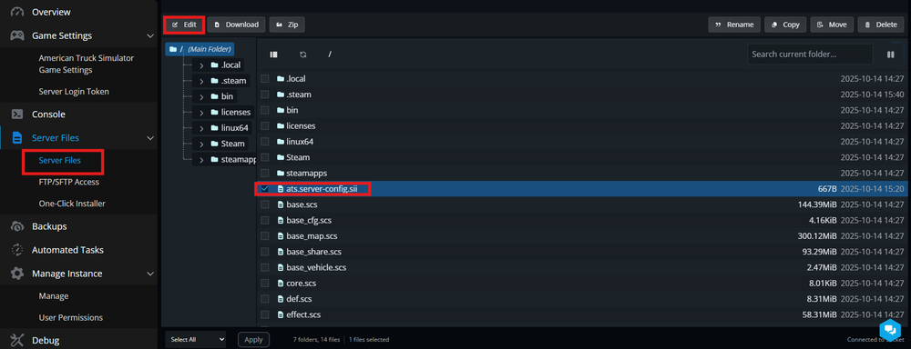 ATS config file location
