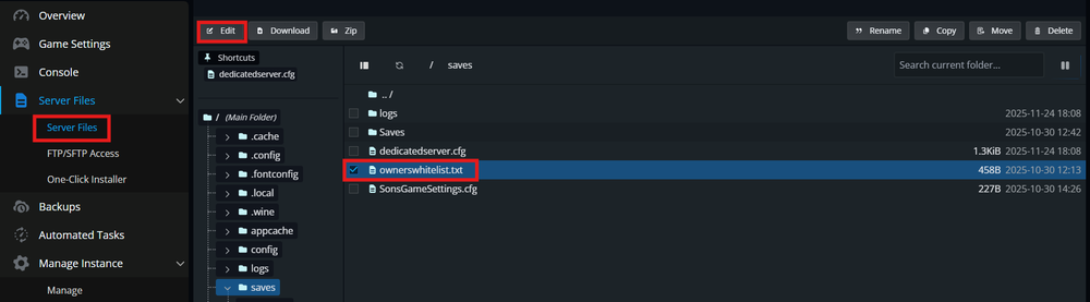 where you locate sotf admins
