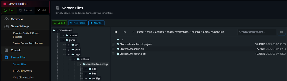 Showing the folder formatting for CounterStrikeSharp plugins