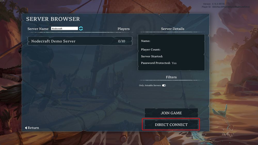 Directly connect to a server IP in Voyagers of Nera