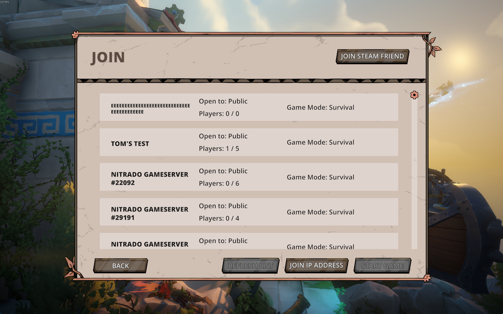 An in-game menu from Echoes of Elysium titled 
