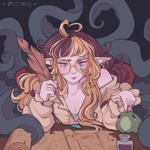 Mari avatar drawing her own art
