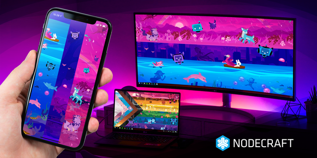 The bi flag made up of slices of scenic imagery and game characters, as wallpapers for phone and desktop!