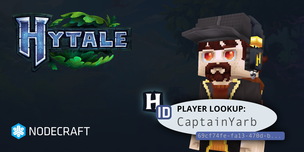 Lookup player UUID and usernames with Hytaleid.com