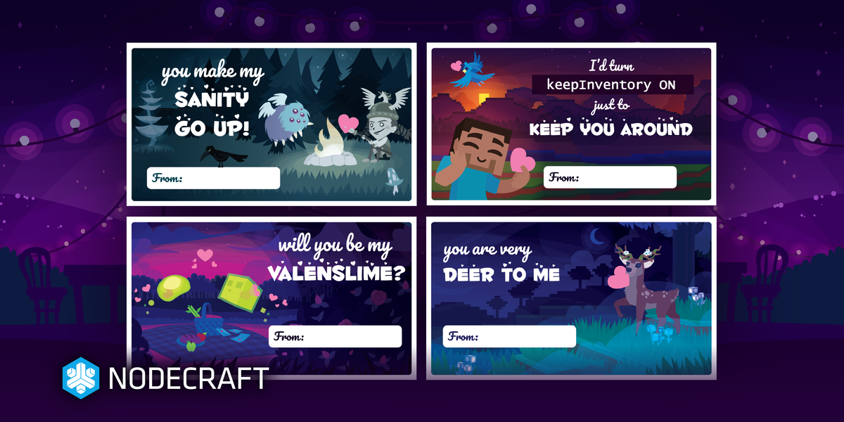 Valentines featuring game characters.