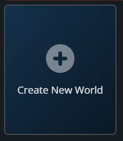 Worlds page showing the Create New World button used to begin creating a new world on a StarRupture server.
