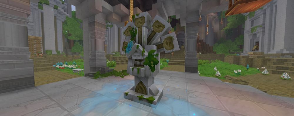 Hytale Forgotten Temple statue, The Heart of Orbis, used to unlock and turn in Memories.