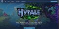 Hytale website banner showing large Hytale logo over a fantasy landscape, "Pre-purchase available now" and Early Access Jan 13, 2026.