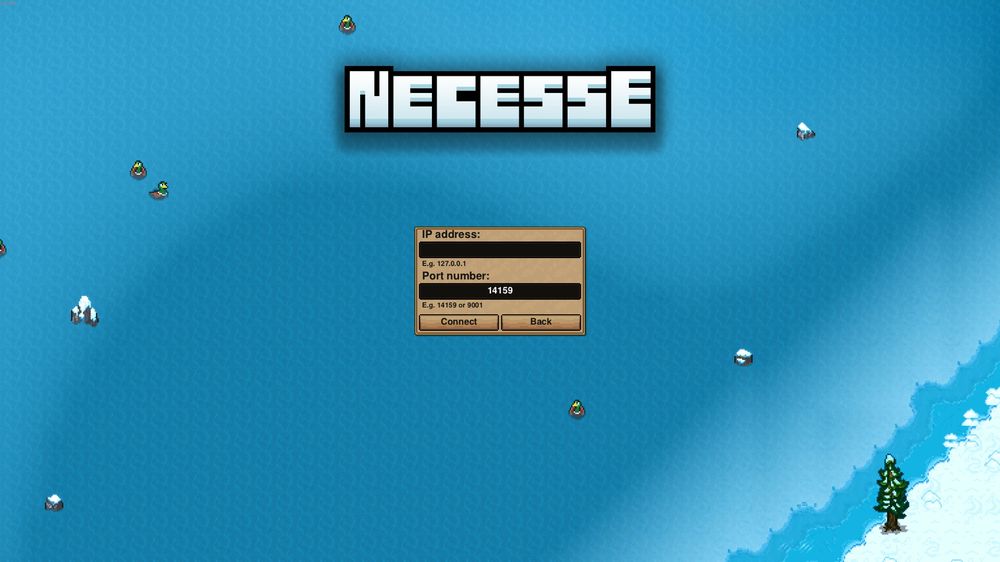 Main menu of the game 