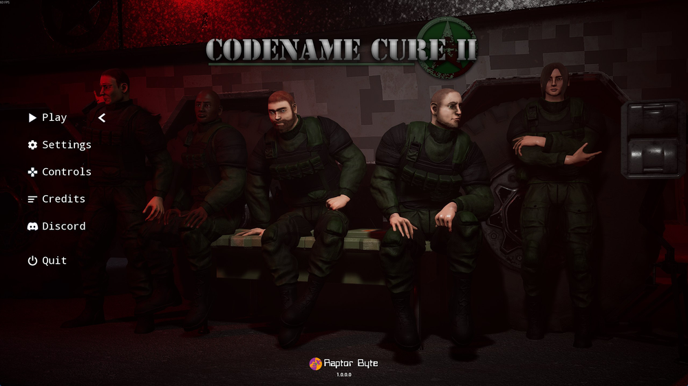 Shows the main menu in Codename Cure II