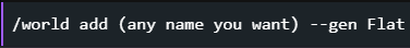 Creating a new flat world using a console command on a Hytale server.