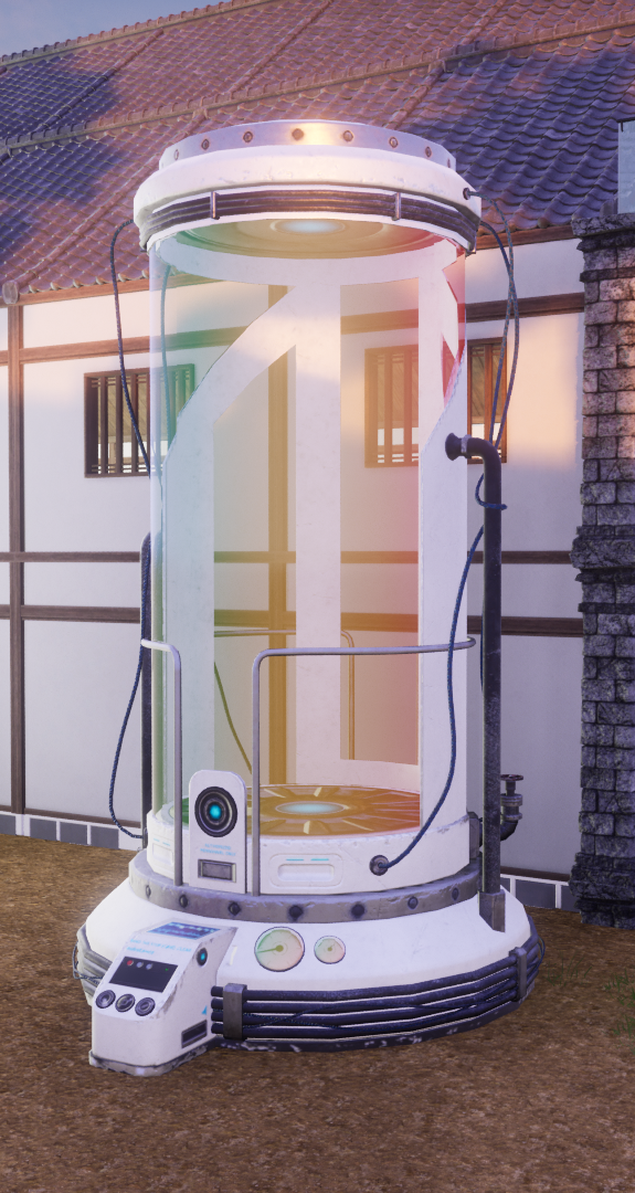 The Pal Essence Condenser structure in a player's base. This workstation is used to condense duplicate Pals, increasing their rank, improving Partner Skills, and boosting Work Suitability in Palworld.