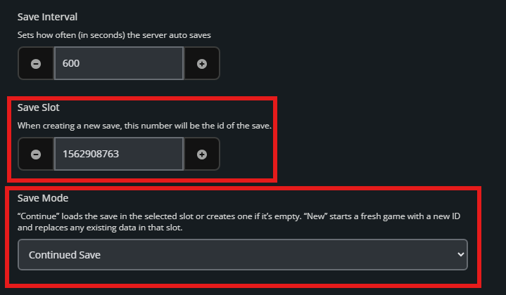 save game settings for sons
