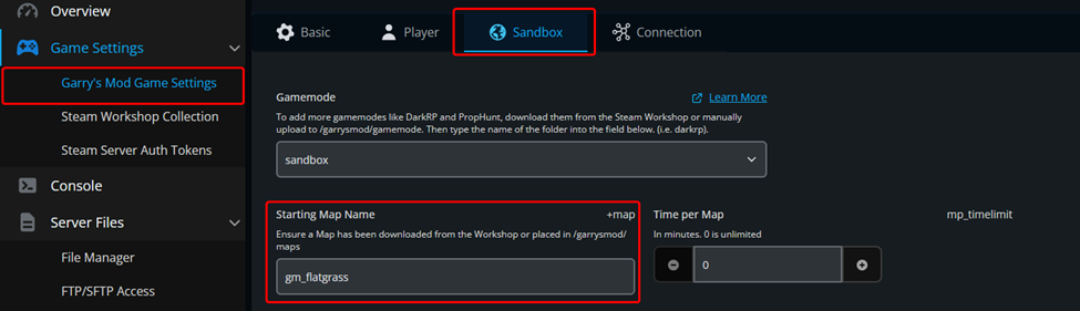A screenshot of our panel with highlighted instructions on how to navigate to the settings.
